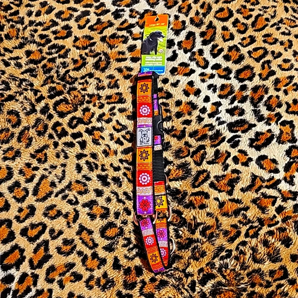 RC Pet Products East Clip Web Training Collar Orange Red Purple